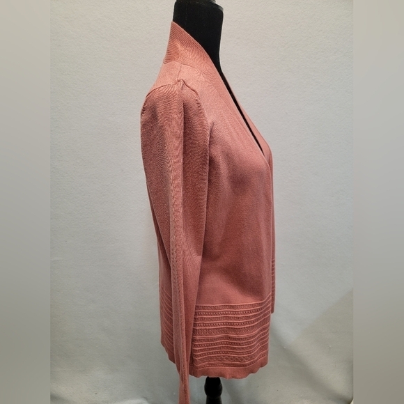 LETY & ME GABBY POINTELLE Women's Size Small Long Sleeve Open Front Cardigan - Picture 12 of 12